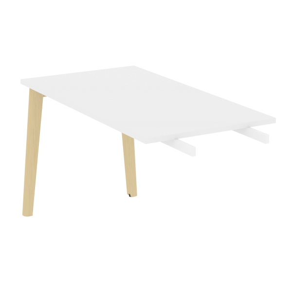 Брифинг-приставка на деревянных опорах Onix Wood Direct OW.BR-13 1180x720x750 (Белый Бриллиант/Дуб Светлый)