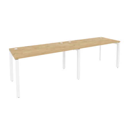 Рабочая станция на П-образном м/к Onix O.MP-RS-2.3.7 2760x720x750 (Тиквуд Светлый/Белый Металл)