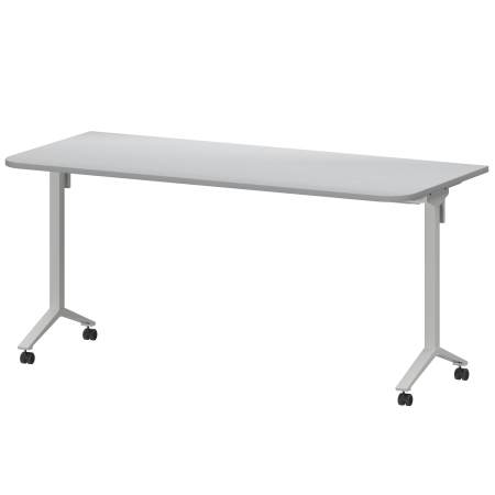 Стол мобильный складной радиусный Моби МБ22-160.70Р 1600x700x750 (Серый/Белый)