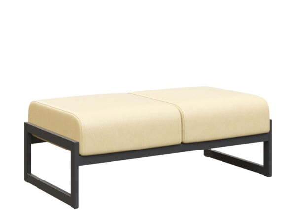 Банкетка двухместная MD.B2  (1255х700х700) (Oregon Бежевый арт.11/Чёрный металл)