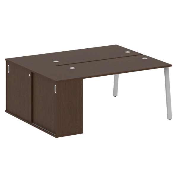 Рабочая станция с шкафом-купе на А-образном м/к Metal System Style БА.РС-СШК-1.3 Т 1810x1475x750 (Венге Цаво/Серый металл)