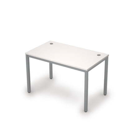 6М.008 Стол рабочий (1200x700x750) (Белый/Алюминий матовый)