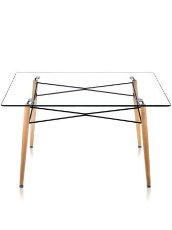 Стол DSW 130*80, прозрачный (Стол обеденный DSW прозрачный)