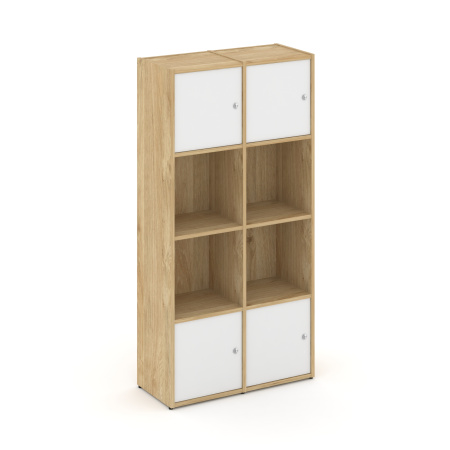 Стеллаж Locker Plus LK.K-005 798x350x1593 (Тиквуд Светлый | Белый)