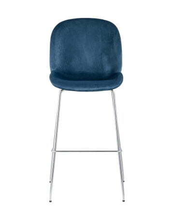 Стул барный Beetle со спинкой маренго хромированные ножки (Стул барный Турин маренго)
