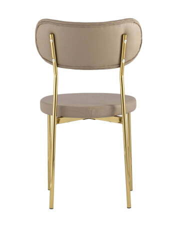 Стул Барбара экокожа бежевая золотые ножки (Стул Барбара бежевый)