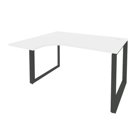 Стол эргономичный левый на О-образном м/к Onix O.MO-SA-3L 1380x1180x750 (Белый Бриллиант/Черный металл)