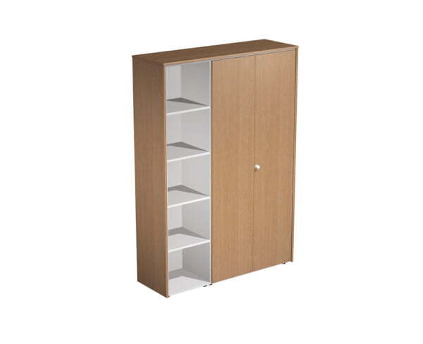 Шкаф комбинированный 3-х секционный Profiquadro КВ 351 БН 1390x460x1990 (Белый премиум / Вишня скандинавская)