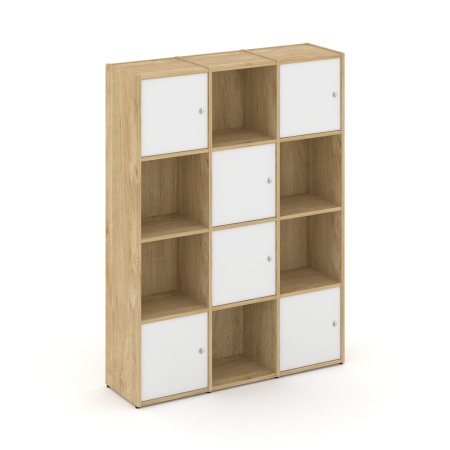 Стеллаж Locker Plus LK.K-006 1188x350x1593 (Тиквуд Светлый | Белый)