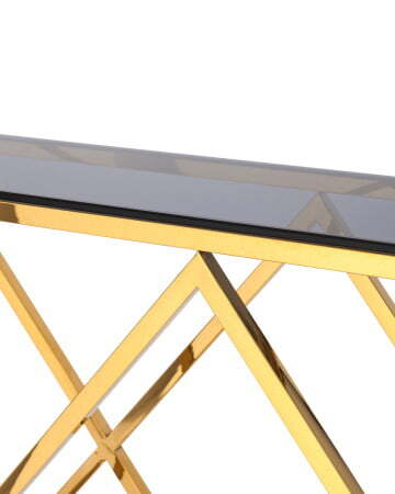Консоль ИНСИГНИЯ 115*30 золото стекло smoke (Консоль Инсигния серый)