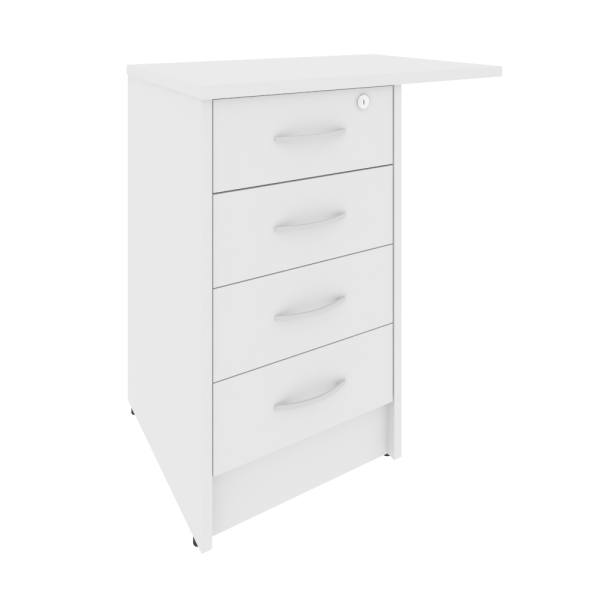 Тумба приставная с замком Riva А.ТП-4.3F-S 680x450x750 (Белый)