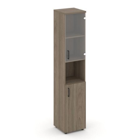 Шкаф высокий узкий SN.STU.E-105(R) (400х400х1982) (Вяз Благородный/Прозрачный)