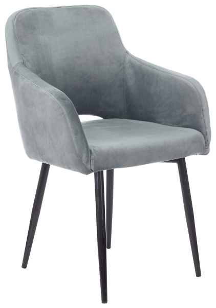 Кресло CH-380F голубая сталь Italia 21 на ножках металл черный (Серо-голубой)