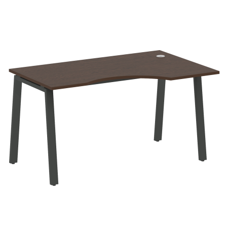 Стол криволинейный правый Metal System Style БА.СА-2 Пр 1400x900x750 (Венге Цаво/Антрацит металл)