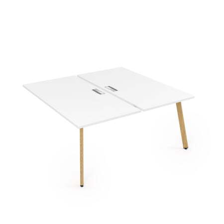 10БДК.268 Стол системы Бенч, сдвоенный, на 2 рабочих места - конечный (1200x1235x750) (Белый премиумIron Wood)