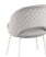 Стул Меган велюр с ромбами светло-серый белые ножки (Стул Меган светло-серый)
