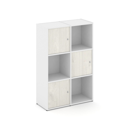 Стеллаж Locker Plus LK.K-002 798x350x1203 (Белый | Дуб Наварра)