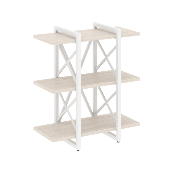 Стеллаж на регулируемых опорах-3 полки VR.L-MST.O-3.4V 800x400x910 (Денвер Светлый/Белый металл)
