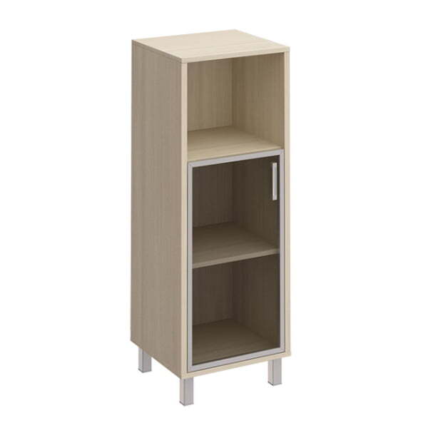 Шкаф для документов левый, дверь в алюминиевой раме + ниша Борн B 421-815 480x450x1310 (Дуб шамони)