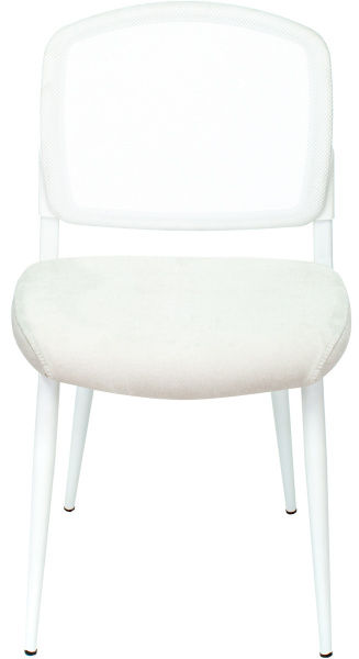 Стул для кухни KF-8W сетка/ткань белый металл белый на ножках (KF-8W/WHITE) (Белый)