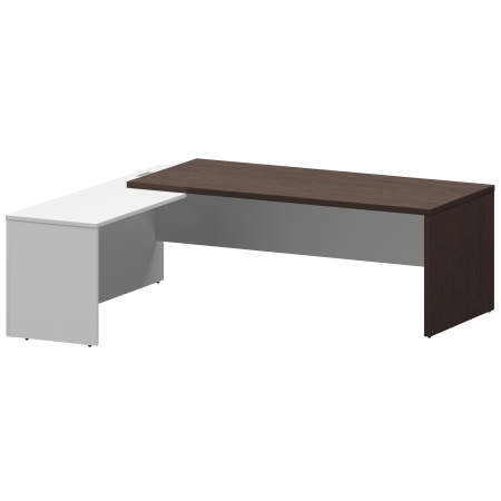Стол руководителя левый Кортез KZP-22L 2200x2000x750 (Дуб венге/Белый)