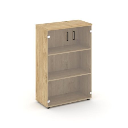 Шкаф средний широкий SN.STS.E-205 (796х400х1203) (Тиквуд Светлый/Прозрачный)