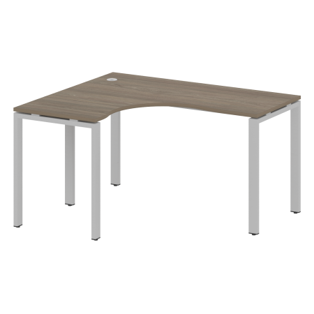 Стол криволинейный левый Metal System Style БП.СА-3 Л 1400x1200x750 (Вяз/Серый металл)