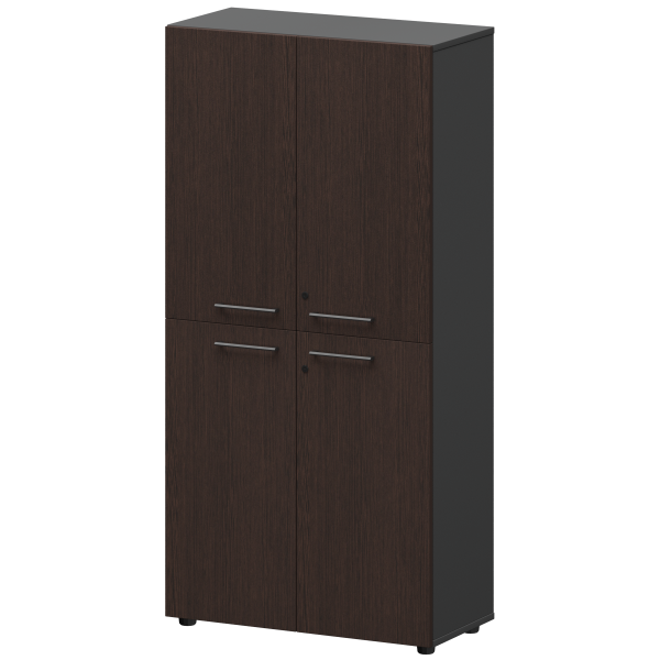 Шкаф высокий закрытый Кортез СМШ48.2.28F 792x380x1595 (Дуб венге/Графит)