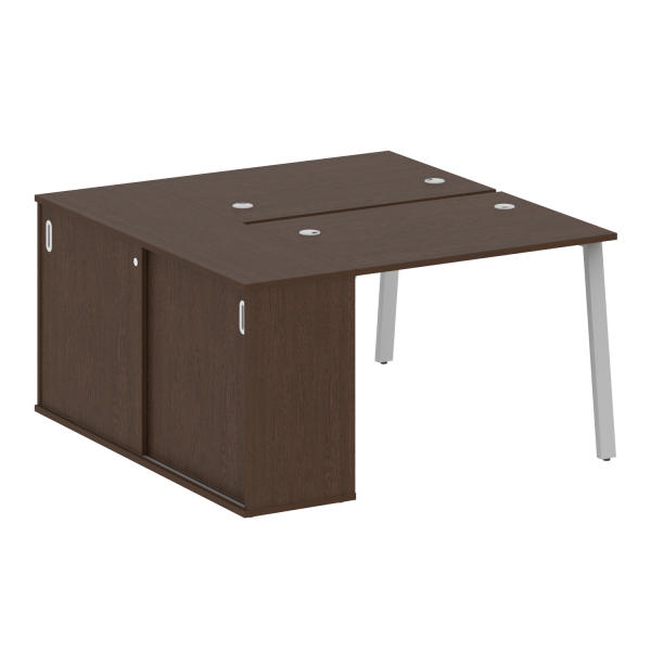 Рабочая станция с шкафом-купе на А-образном м/к Metal System Style БА.РС-СШК-1.1 Т 1410x1475x750 (Венге Цаво/Серый металл)
