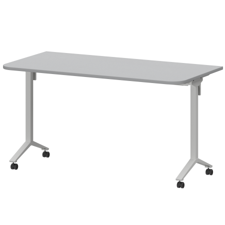 Стол мобильный складной радиусный Моби МБ22-140.70Р 1400x700x750 (Серый/Белый)
