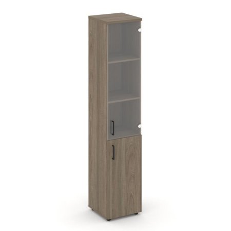 Шкаф высокий узкий SN.STU.E-102(R) (400х400х1982) (Вяз Благородный/Прозрачный)