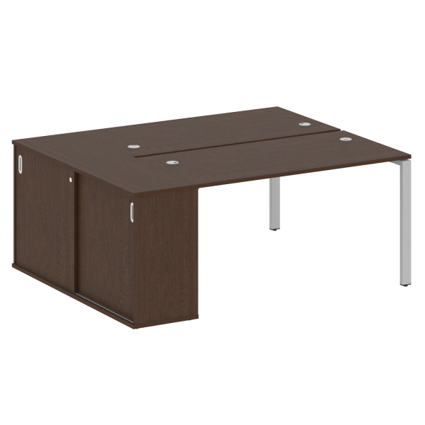 Рабочая станция с опорным шкафом-купе Metal System Style БП.РС-СШК-1.3 1810x1475x750 (Венге Цаво/Серый металл)