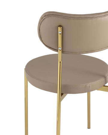 Стул Барбара экокожа бежевая золотые ножки (Стул Барбара бежевый)