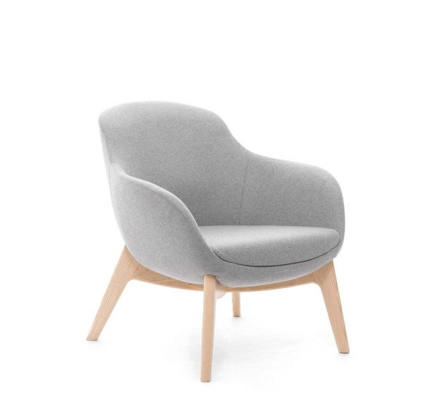 NOBLE WOOD Кресло для посетителей (Светло-Серый/Дуб)