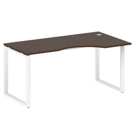Стол криволинейный левый Metal System Style БО.СА-1 Пр 1600x900x750 (Венге Цаво/Белый металл)