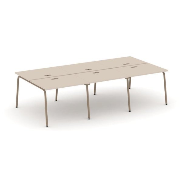 Рабочая станция 6 мест ES.D.RS-6.1-LK (2940х1500х750) (Капучино/Металл Латте)
