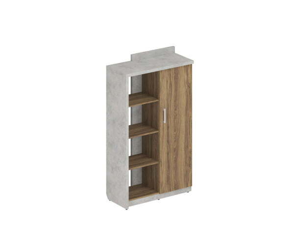 Шкаф (Комплект № 2 Wood&Stone СФ-534102 + СФ-535114 1037x454x1770 (Дуб Чарльстон/Бетон Чикаго)