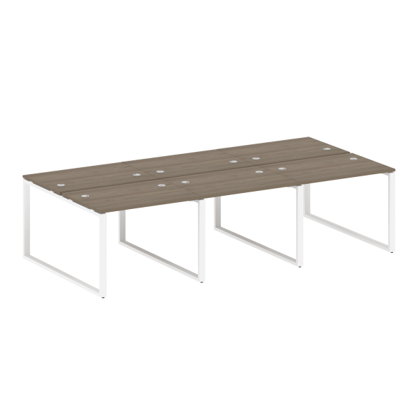 Рабочая станция Metal System Style БО.СМ-6.1 3000x1475x750 (Вяз/Белый металл)