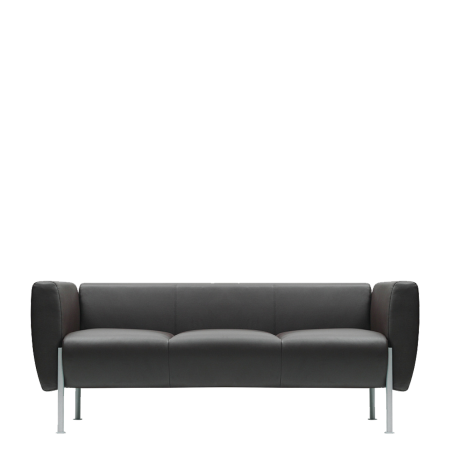 Диван офисный Бокс (М-37) 3-х местный (Черный)