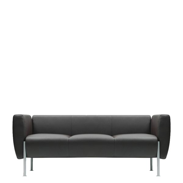 Диван офисный Бокс (М-37) 3-х местный (Черный)