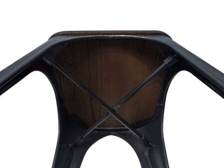 Стул TOLIX WOOD черный патина золото (Стул Tolix черный, платина-золото)