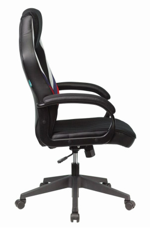 Кресло игровое Zombie VIKING 3 AERO белый/синий/красный сиденье черный ткань/эко.кожа крестов. пласт (Черный | Белый | Синий | Красный)