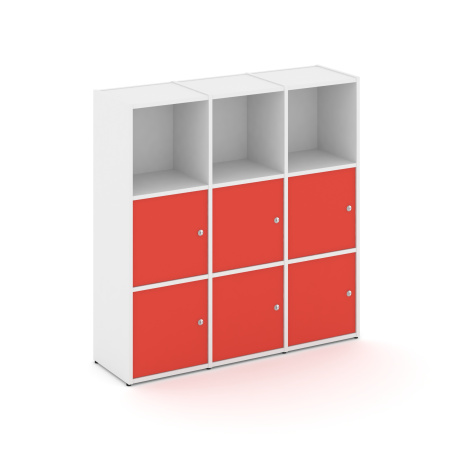 Стеллаж Locker Plus LK.K-003 1188x350x1203 (Белый | Красный)