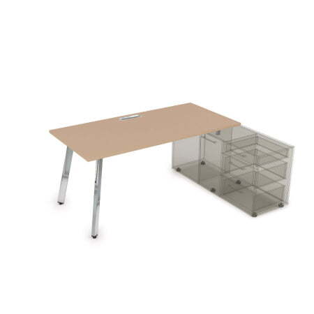 10СТО.079 Стол с тумбой опорной (1400x700x750) (MokkoМеталл глянец)