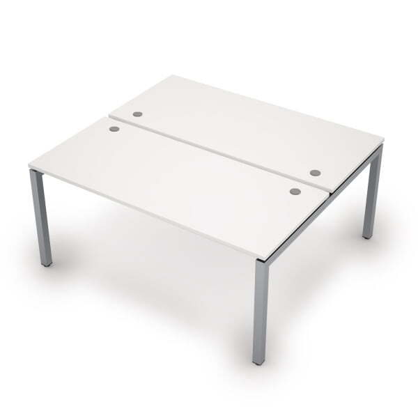 6МБ.5274 Бенч-система на 2 рабочих места (1600x1435x750) (Белый/Алюминий матовый)