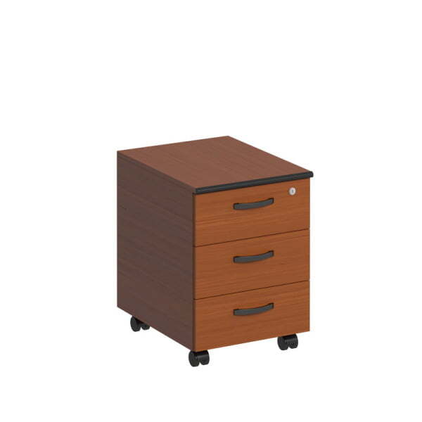 Тумба выкатная 3-ящичная с замком Дин-Р ДР 217 420x530x580 (Французский орех)
