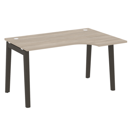 Стол эргономичный правый на деревянных опорах Onix Wood OW.SA-2R 1380x980x750 (Дуб Аттик/Дуб Темный)