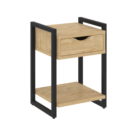 Тумба на регулируемых опорах с ящиком и полкой VR.L-T1.O 500x460x719 (Тиквуд Светлый/Черный металл)