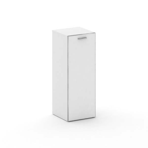 Шкаф узкий средний правый Fresco FR.SU-204 (R) black (450x460x1202) (Белый Бриллиант UM-Лакобель Белый-Лакобель Белый | Хром)