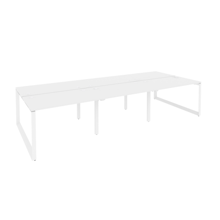 Рабочая станция на О-образном м/к Onix O.MO-D.RS-6.2.7 3540x1475x750 (Белый Бриллиант/Белый Металл)